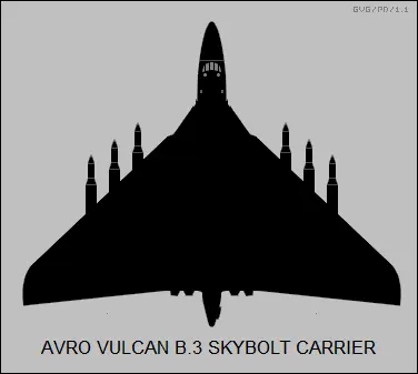 Silhouette of the original study for the Vulcan B.3 patrol missile carrier
