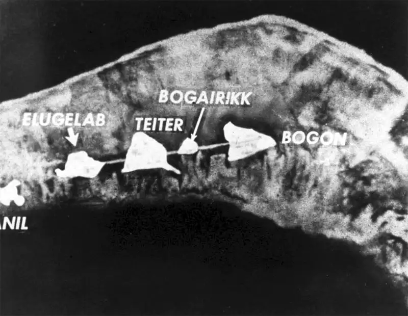 Enewetak Atoll before Mike shot. Note island of Elugelab on left. 1