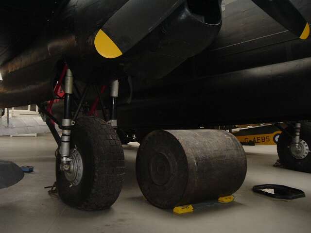 Upkeep bouncing bomb below Lancaster