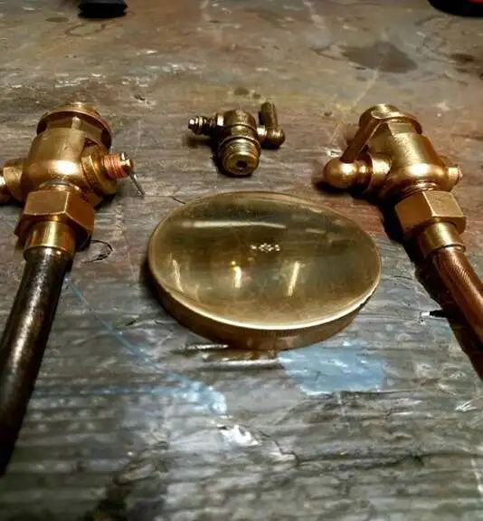 Brass taps and radiator cap